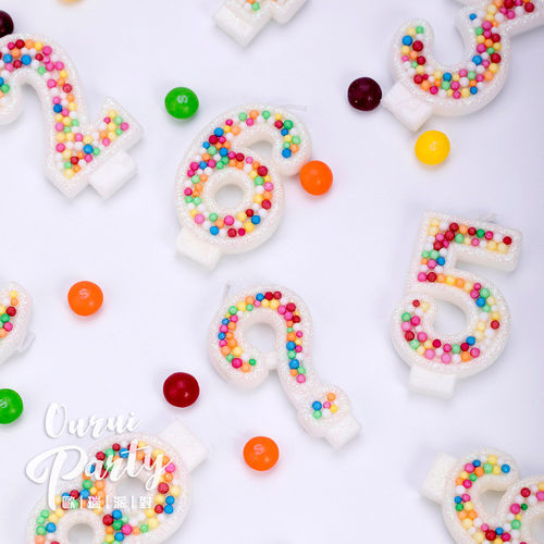儿童派对蛋糕装饰摆件数字蜡烛