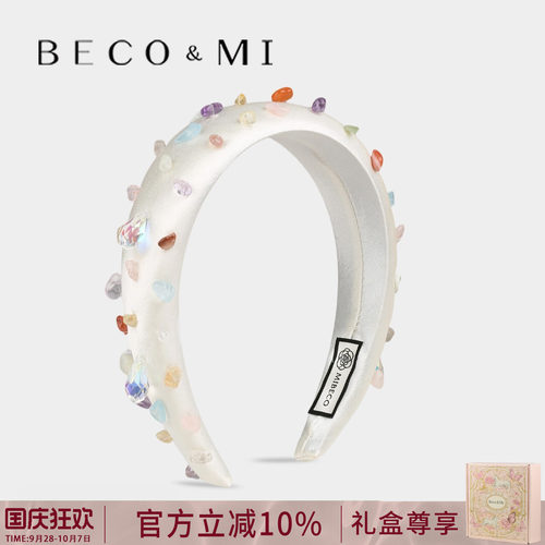 Becomi设计师【白色缎面发箍】
