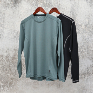 dry方格透气速干 power 弹力 运动男士 tee 秋冬 长袖 polartec