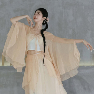 古典舞飘逸纱衣身韵练功服套装 现代舞 新国风演出服宽松阔腿舞蹈裤