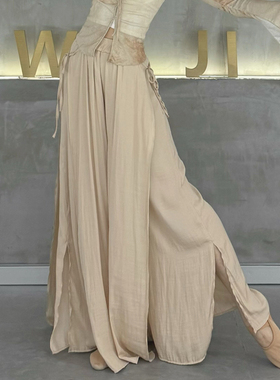 古典舞练功裤中国舞秋冬裤子演出服女现代舞阔腿裤新款飘逸舞蹈裤