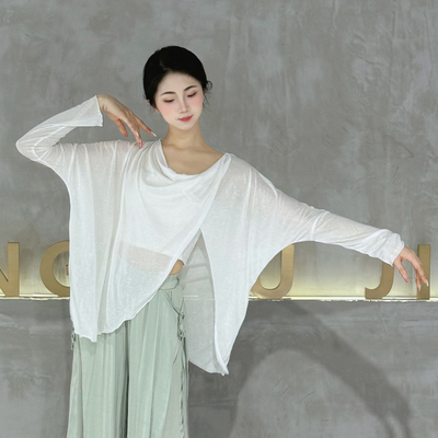 衣霓子现代舞交叉罩衫轻薄好凉爽