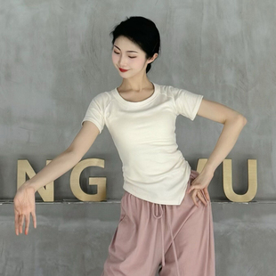 舞蹈练功服夏季现代舞训练服女短袖古典舞形体服中国舞上衣基训服