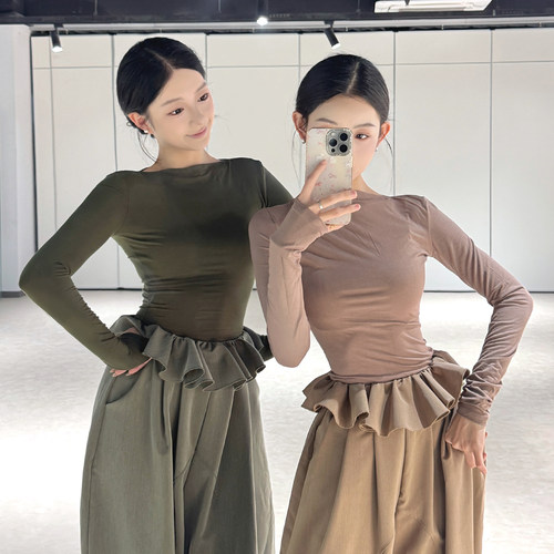 现代舞长袖紧身2026新款舞蹈服古典舞练功服民族艺考形体舞服冬 - 封面
