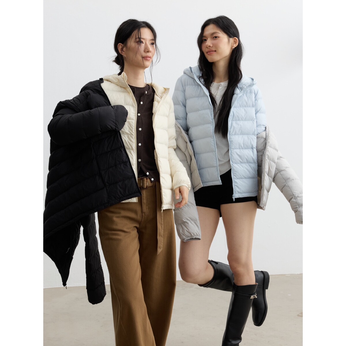 舒内良品秋冬新款保暖棉服女连帽防风轻柔高级感外套口袋拉链上衣