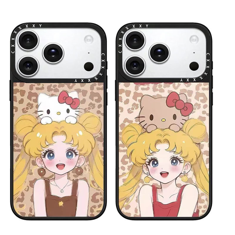 【韩国】联名凯蒂猫美少女iPhone17promax手机壳适用于苹果16plus15潮牌14艺术13pro12镜面磁吸防摔保护套