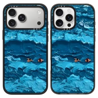CASETiF艺术家联名蓝色油画海浪适用于苹果17Promax/16plus手机壳iphone15promax防摔套14pro情侣保护壳13/12