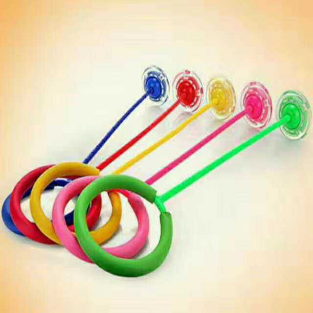 跳跳球儿童玩具大人用闪光跳单脚上溜溜球套脚环夜光旋转甩腿环圈