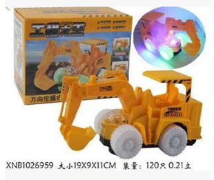 新款 13仿真电动万向轮挖掘机玩具工程车灯光音乐儿童玩具批发 567