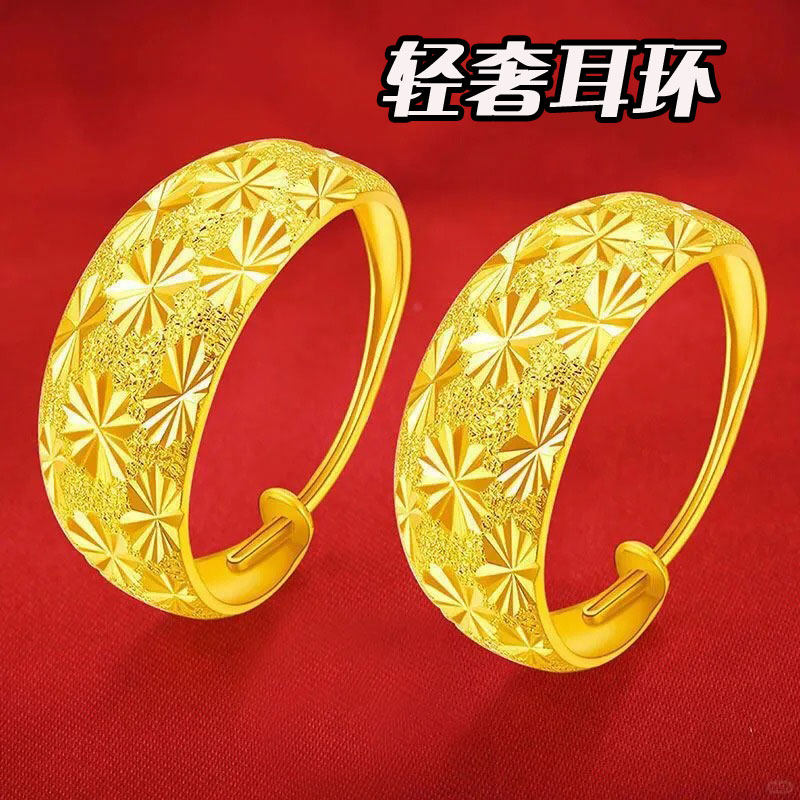 正品越南沙金耳环女久不掉色999送老婆仿真黄金首饰送妈妈