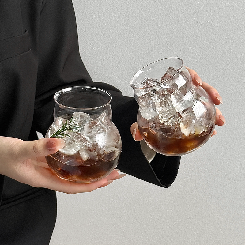 ins风拿铁咖啡杯玻璃冷饮杯