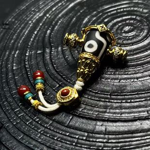 新款珠改镀金复古三通套装108手持手串diy文玩百香籽菩提通用配饰