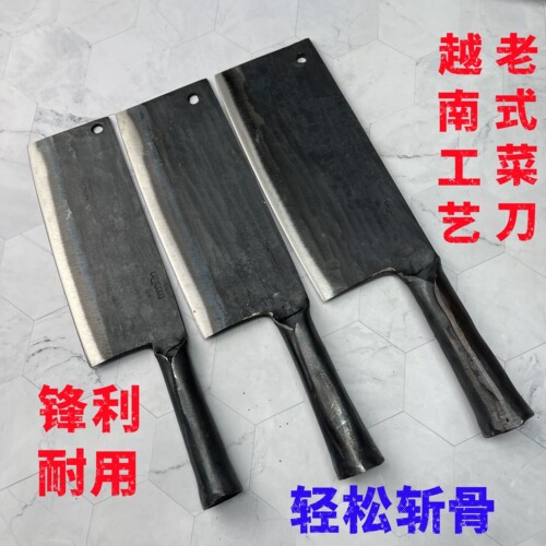 锻打仕铁刀商用斩切刀砍骨刀专用专业斩骨刀锋利锻打铁柄越南刀具