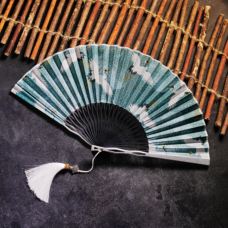 铝合金边股中国风折扇男女通用汉服旗袍随身折叠日式复古典扇子