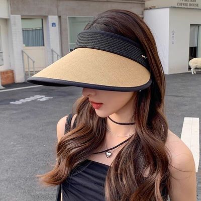 遮阳帽女2024新款可折叠防晒黑胶