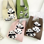 针织包包女编织手提拎包宽窄巷子周边伴手礼定制 成都熊猫爷爷新款