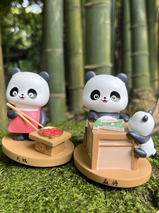 成都网红仿真熊猫玩偶摆件客厅桌面装饰品手办乔迁生日礼物伴手礼