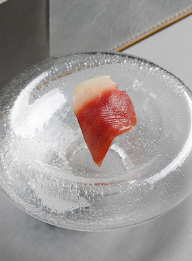 法式西餐创意双层玻璃点心碟餐厅位上凉菜点心托盘泡泡点心碟子盘