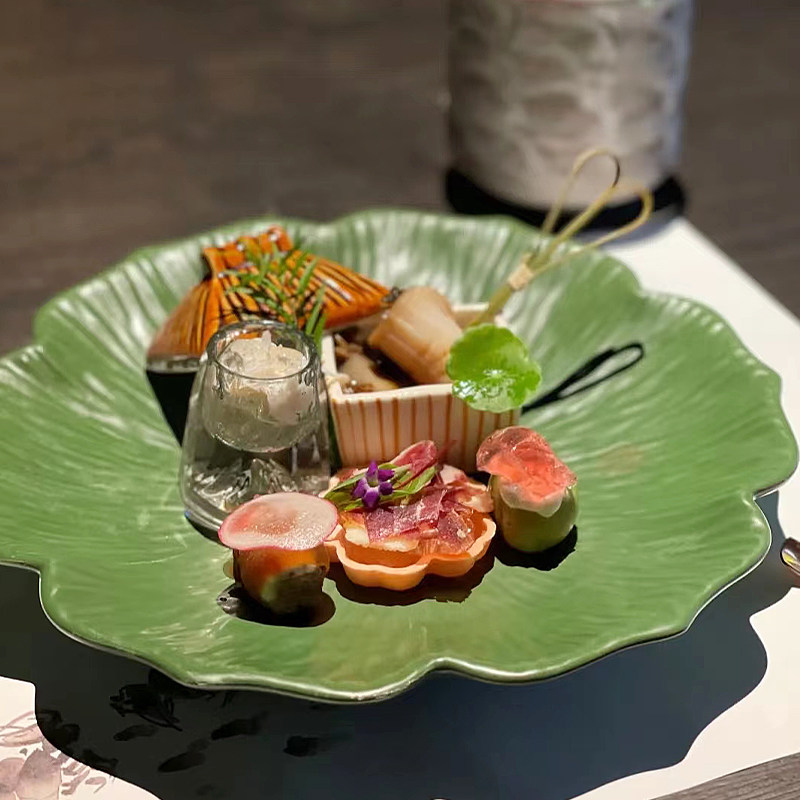 餐厅意境菜复古磨砂花型西餐盘酒店创意高档位上点心碟不规则圆盘,餐饮具,盘,淘宝优惠券,粉丝福利购,淘宝优惠卷