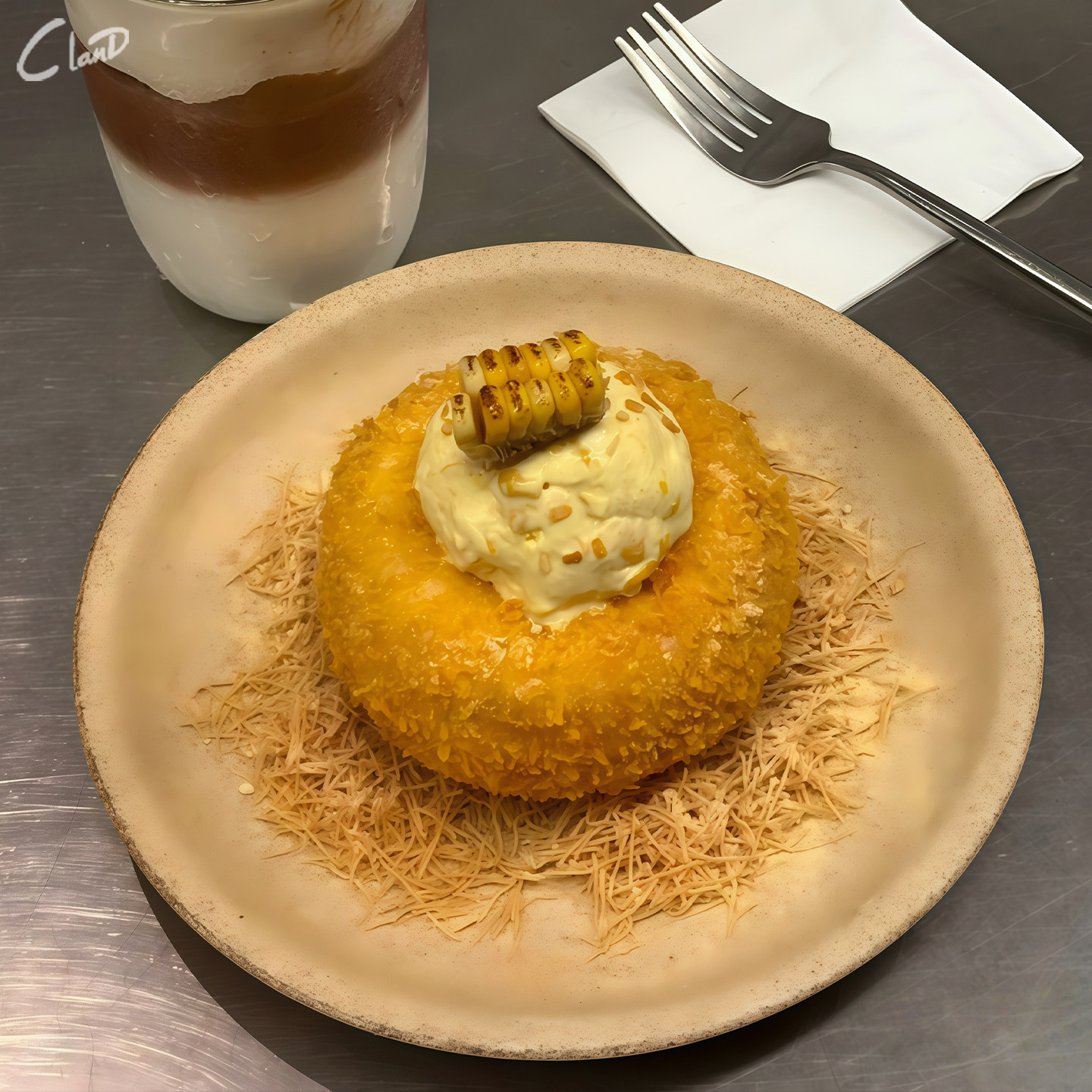 复古磨砂直边平盘餐厅棕色圆形
