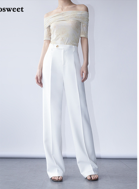无暇神裤3.0升级版白色防透气质西裤女抗皱垂感高腰直筒休闲长裤