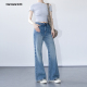 高盎司微弹不贴腿直筒微喇牛仔长裤 中腰喇叭裤 女 美式 千呼万唤