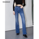 耐看经典 子 女高腰显瘦弹力拖地长裤 款 自带复古气质微喇叭牛仔裤