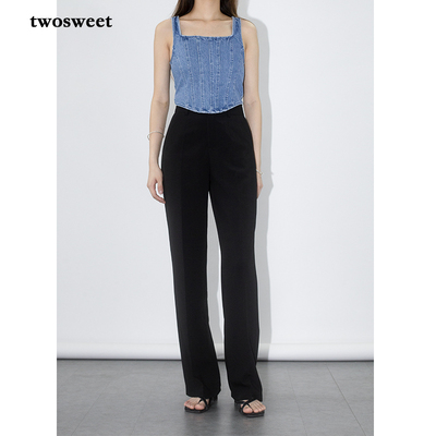 高腰通勤休闲百搭直筒裤