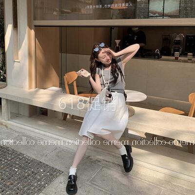 MEME孟孟 白色半身裙女显瘦休闲通勤夏季小个子高腰半裙百搭女
