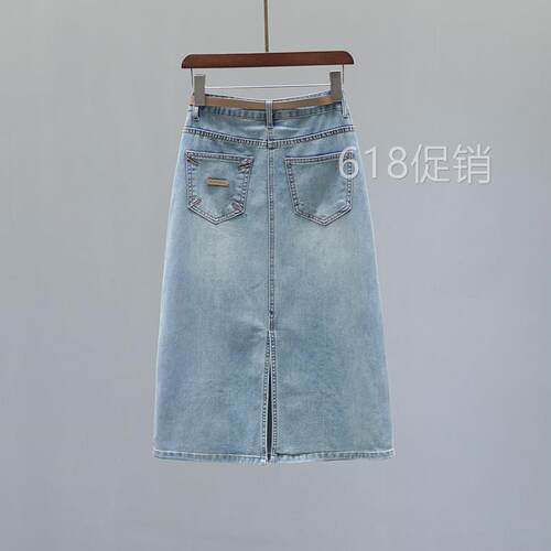 2026夏季新款高腰牛仔半身裙女复古中长款欧货开叉休闲包臀A字裙