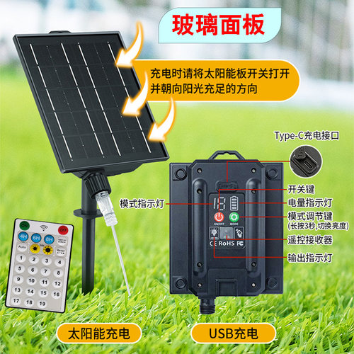 新款玻璃19模式USB充电太阳能板