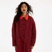 597c原创翻领松弛防晒风衣中长款 外套拼色抽绳慵懒感透气休闲宽松