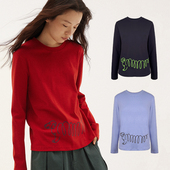 女装 597c原创手绘狗狗印花趣味长袖 t恤卫衣2025春新款 松弛感上衣