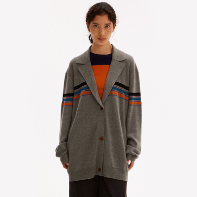 597c原创针织开衫撞色外套女保暖