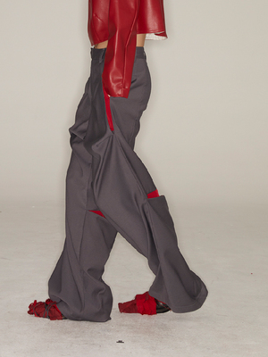 597c原创低腰阔腿裤设计感宽松直筒休闲裤长裤女小众2022新款