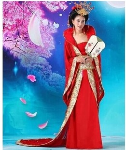 特价古装唐装汉服贵妃装拖尾皇后服装大明公主舞台演出服影楼写真