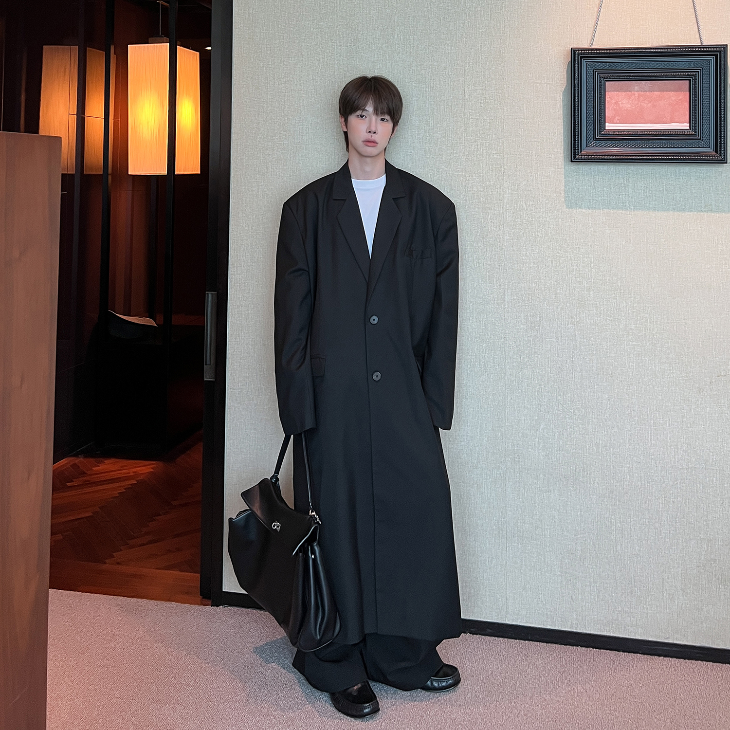 高林凡 中长款垫肩西装风衣外套男女秋季高级感过膝正肩大衣