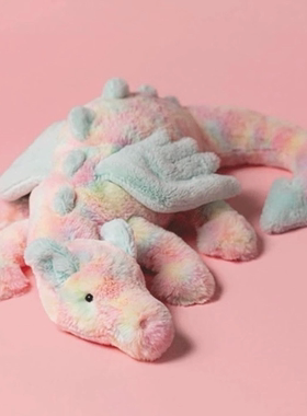 英国Jellycat祖拉利亚龙毛绒玩具彩虹龙玩偶糖果飞龙公仔娃娃礼物