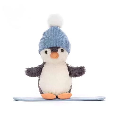 英国Jellycat趣味滑板企鹅安抚玩偶毛绒可爱圣诞节礼物新年礼品