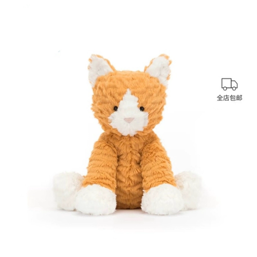 英国jellycat波浪毛橘猫毛绒玩具陪伴玩偶礼物公仔开学生日礼物