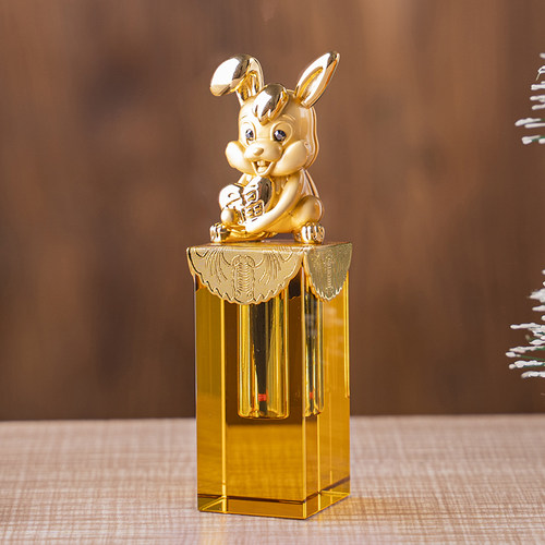 新生婴幼儿水晶印章胎毛胎发纪念品脐带印章琉璃十二生肖摆台满月