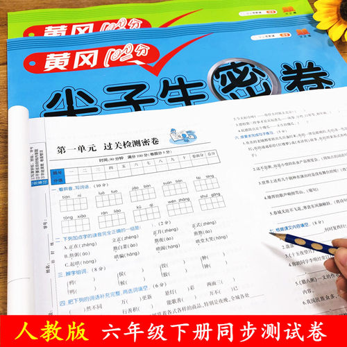 六年级下册同步训练试卷全套语文数学英语部编人教版尖子生密卷黄冈100分专项单元期中试卷6年级下册测试卷全套同步训练练习册