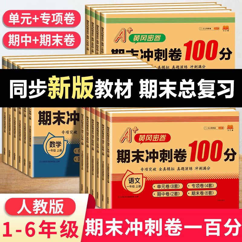 2025新版期末冲刺100分试卷一二三四五六年级期末总复习测试卷人教版小学语文数学英语同步练习册单元期中真题考试黄冈密卷训练题