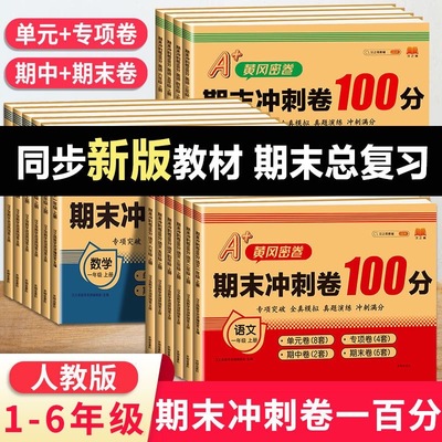 2025新版期末冲刺100分试卷一二三四五六年级期末总复习测试卷人教版小学语文数学英语同步练习册单元期中真题考试黄冈密卷训练题