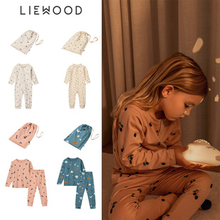 Liewood25秋冬新款婴儿宝宝男女小童长袖长裤连体哈衣秋衣秋裤5Z