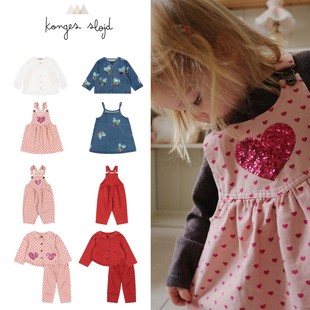 Konges 子衬衣7 Slojd25秋冬婴儿宝宝女孩中小童牛仔裙外套背带裤