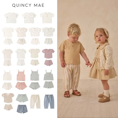 Quincy Mae26春夏新款宝宝男女小童吊带短袖T恤短裤防蚊薄长裤子