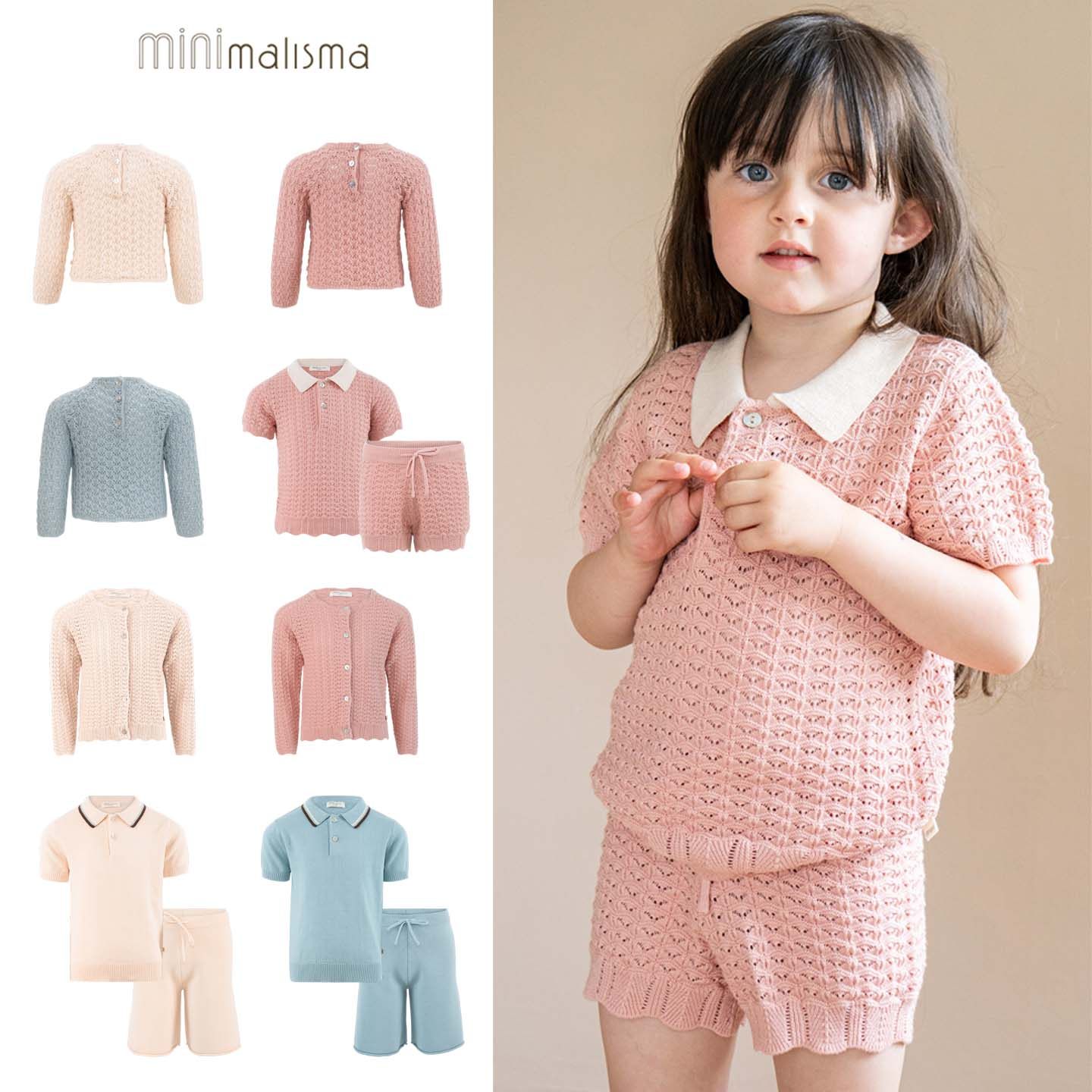 Minimalisma26春夏新款宝宝男女中小童长袖针织开衫短袖polo短裤,童装/婴儿装/亲子装,毛衣/针织衫,淘宝优惠券,粉丝福利购,淘宝优惠卷