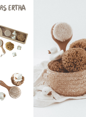 Mrs ertha25新款婴儿宝宝男女童洗澡沐浴球洗头刷小鸭子礼品套装