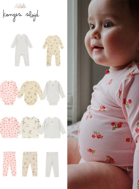 Konges Slojd25秋冬款婴儿宝宝男女童长袖包屁衣上衣连体衣裤子5Z